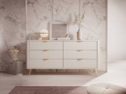 Vente-unique 6-Drawer Chest Of Drawers - Beige & Gold - ELONARIA II - thumbnail 1