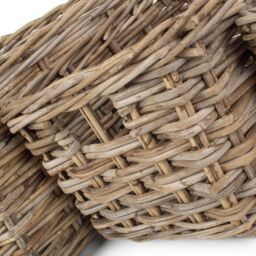 Red Hamper Rattan Set of 3 Rectangular Grey Rattan Storage Baskets - thumbnail 3