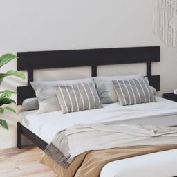 Berkfield Home Bed Headboard Black 184x3x81 cm Solid Wood Pine - Size: 184 x 3 x 81 cm - thumbnail 1