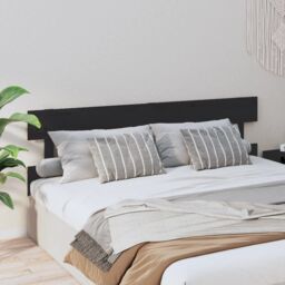 Berkfield Home Bed Headboard Black 184x3x81 cm Solid Wood Pine - Size: 184 x 3 x 81 cm - thumbnail 4
