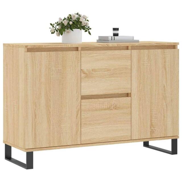 Berkfield Home Sideboard Sonoma Oak 104x35x70 cm Engineered Wood in Light Brown - Size: 104 x 35 x 70 cm - image 1