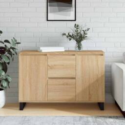 Berkfield Home Sideboard Sonoma Oak 104x35x70 cm Engineered Wood in Light Brown - Size: 104 x 35 x 70 cm - thumbnail 2