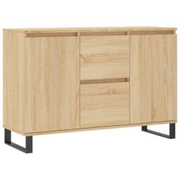 Berkfield Home Sideboard Sonoma Oak 104x35x70 cm Engineered Wood in Light Brown - Size: 104 x 35 x 70 cm - thumbnail 3