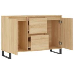 Berkfield Home Sideboard Sonoma Oak 104x35x70 cm Engineered Wood in Light Brown - Size: 104 x 35 x 70 cm - thumbnail 6