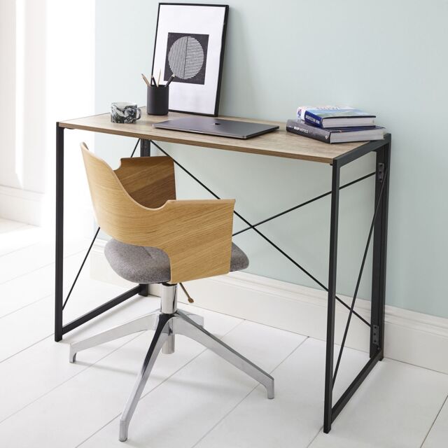 House of Home Folding Desk Computer Wooden Foldable Study Coffee Table Laptop Office in Brown - image 1