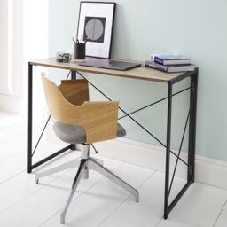 House of Home Folding Desk Computer Wooden Foldable Study Coffee Table Laptop Office in Brown