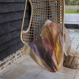 Benjamin Tate Design Abstract Grunged Paint Blanket in Natural - Size: 120 cm x 150 cm - thumbnail 4