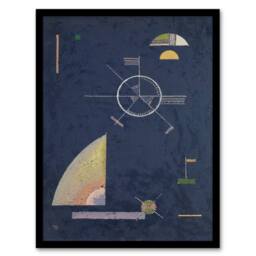 Artery8 Wassily Kandinsky Framed Wall Art Print Dull Gray Abstract Painting in Grey - Size: A4 - thumbnail 1
