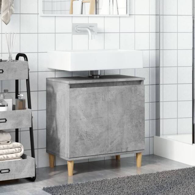 Berkfield Home Sink Cabinet Concrete Grey 58x33x60 cm Engineered Wood - Size: 58 x 33 x 60 cm - image 1