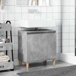 Berkfield Home Sink Cabinet Concrete Grey 58x33x60 cm Engineered Wood - Size: 58 x 33 x 60 cm - thumbnail 1