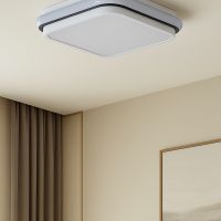Living and Home Sleek Minimalist Square LED Flush Mount Ceiling Light in White - thumbnail 2