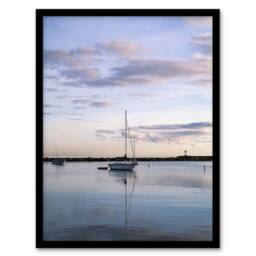 Artery8 Carol M Highsmith Block Island Sailboat Sunset Photo Framed Art Print in Blue - Size: A4 - thumbnail 1