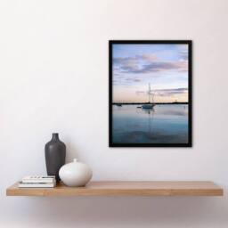 Artery8 Carol M Highsmith Block Island Sailboat Sunset Photo Framed Art Print in Blue - Size: A4 - thumbnail 2