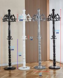 Modernique Lovella Thick Metal Tube Stand Tube Coat Rack with Heavy Sturday Marble Base in Brown - thumbnail 2