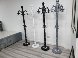Modernique Lovella Thick Metal Tube Stand Tube Coat Rack with Heavy Sturday Marble Base in Brown - thumbnail 3