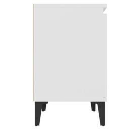 Berkfield Home Sturdy Bed Cabinets with Metal Legs 2 pcs White 40x30x50 cm - Size: 40 x 30 x 50 cm - thumbnail 8
