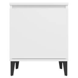Berkfield Home Sturdy Bed Cabinets with Metal Legs 2 pcs White 40x30x50 cm - Size: 40 x 30 x 50 cm - thumbnail 7