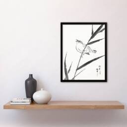 Artery8 Numata Kashu Framed Wall Art Print Reed Bunting & Reed Japan - Size: A4 - thumbnail 2