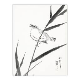 Artery8 Numata Kashu Framed Wall Art Print Reed Bunting & Reed Japan - Size: A4 - thumbnail 3