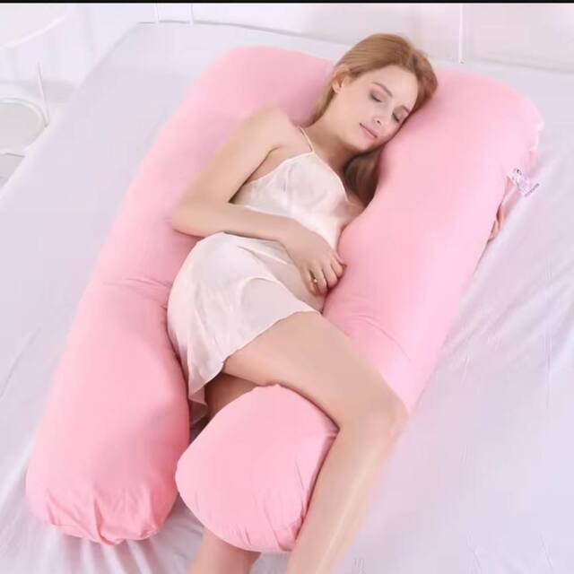 Havendro U Shaped Maternity Pregnancy Pillow wit Cover Sleeping Pillow in Pink - image 1