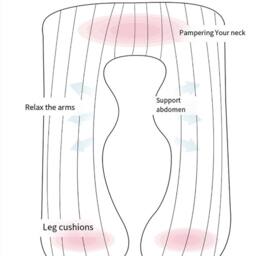 Havendro U Shaped Maternity Pregnancy Pillow wit Cover Sleeping Pillow in Pink - thumbnail 3