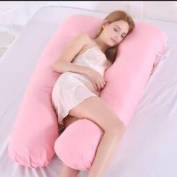 Havendro U Shaped Maternity Pregnancy Pillow wit Cover Sleeping Pillow in Pink - thumbnail 1