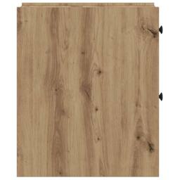 Berkfield Home Narrow Bathroom Cupboard with Wheels Artisian Oak Engineered Wood in Brown - thumbnail 6