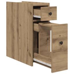 Berkfield Home Narrow Bathroom Cupboard with Wheels Artisian Oak Engineered Wood in Brown - thumbnail 4