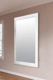 MirrorOutlet New Modern Bright White layered Wall Mirror 5ft6X3ft6 1672mmX1060mm - Size: 1 Pack