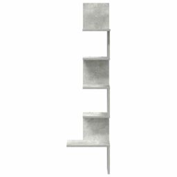 Berkfield Home Wall Corner Shelf Concrete Grey 32x32x127, 5 cm Engineered Wood - thumbnail 4