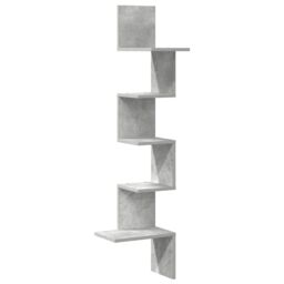 Berkfield Home Wall Corner Shelf Concrete Grey 32x32x127, 5 cm Engineered Wood - thumbnail 2