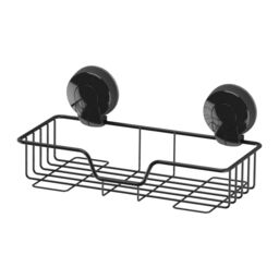 Showerdrape Suctionloc Black Steel Suction Wall Mounted Rectangular Basket - thumbnail 6