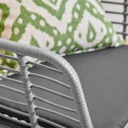 Neo 4 Piece Wicker Bamboo Style Garden Sofa, Table & Chairs Set in Dark Grey - thumbnail 9
