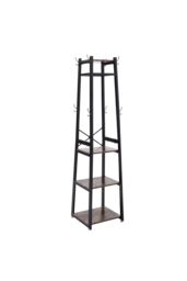 H&O Direct 4 Tiers Industrial Style Clothing Hat Rack in Brown - thumbnail 3