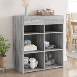 Berkfield Home Sideboard Grey Sonoma 80x42.5x93 cm Engineered Wood - thumbnail 2
