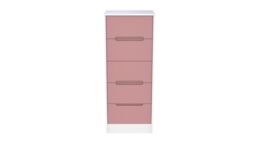 Ready Assembled 2 U Bristol 5 Drawer Tall Bedside (Ready Assembled) in Dusty Pink - thumbnail 1