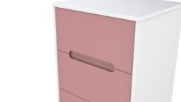 Ready Assembled 2 U Bristol 5 Drawer Tall Bedside (Ready Assembled) in Dusty Pink - thumbnail 3
