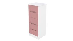 Ready Assembled 2 U Bristol 5 Drawer Tall Bedside (Ready Assembled) in Dusty Pink - thumbnail 2