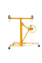 11ft Steel Drywall Lifter with Locking Casters - Telescopic Panel Hoist for Walls/Ceilings - Heavy-Duty Construction Lift Tool in Yellow - thumbnail 3