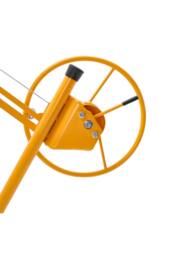 11ft Steel Drywall Lifter with Locking Casters - Telescopic Panel Hoist for Walls/Ceilings - Heavy-Duty Construction Lift Tool in Yellow - thumbnail 5