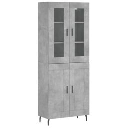 Berkfield Home Highboard Concrete Grey 69.5x34x180 cm Engineered Wood - thumbnail 2