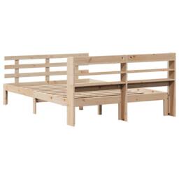 Berkfield Home Beautiful Bed Frame with Headboard without Mattress 150x200 cm Ki in Light Brown - Size: King - thumbnail 8