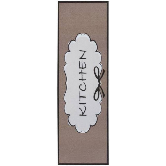THE RUGS Cook & Clean Anti Slip Kitchen Runner Polyester Floor Rug in Beige - Size: 50 cm x 150 cm - image 1