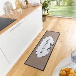 THE RUGS Cook & Clean Anti Slip Kitchen Runner Polyester Floor Rug in Beige - Size: 50 cm x 150 cm - thumbnail 5