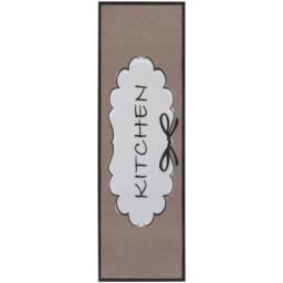 THE RUGS Cook & Clean Anti Slip Kitchen Runner Polyester Floor Rug in Beige - Size: 50 cm x 150 cm - thumbnail 1