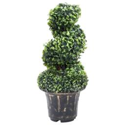 Berkfield Home Artificial Boxwood Spiral Plant with Pot Green 59 cm - thumbnail 2