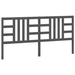 Berkfield Home Beautiful Bed Headboard Grey 206x4x100 cm Solid Wood Pine - Size: 206 x 4 x 100 cm - thumbnail 3