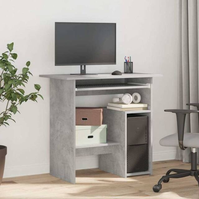 Berkfield Home Modern Desk Concrete Grey 80x45x74 cm Engineered Wood - Size: 80 x 45 x 74 cm