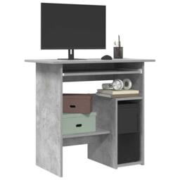 Berkfield Home Modern Desk Concrete Grey 80x45x74 cm Engineered Wood - Size: 80 x 45 x 74 cm - thumbnail 2