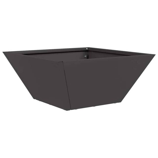 Berkfield Home Garden Bowl Planter Black 35x35x15 cm Steel - Size: 35 x 35 x 15 cm - image 1